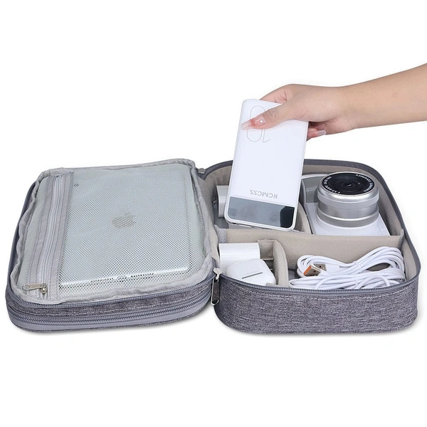 TRAVEL ACCESSORIES BAG 3 LAYER GREY 27X20X10