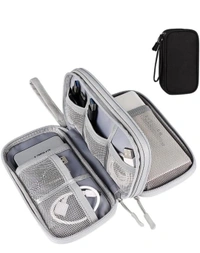 TRAVEL ACCESSORIES BAG 2 LAYER BLACK 19X10X2