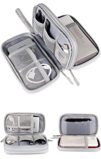 TRAVEL ACCESSORIES BAG 2 LAYER GREY 21X12X2