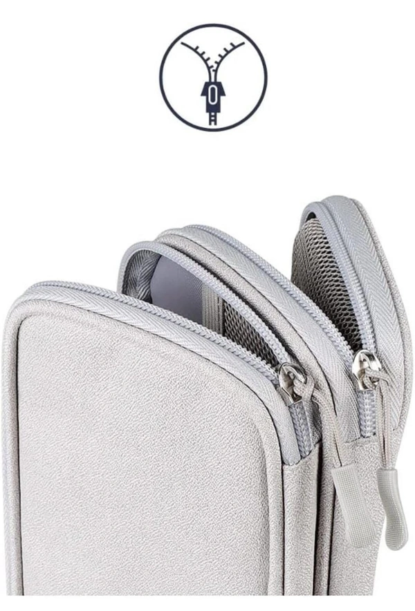 TRAVEL ACCESSORIES BAG 2 LAYER GREY 21X12X2