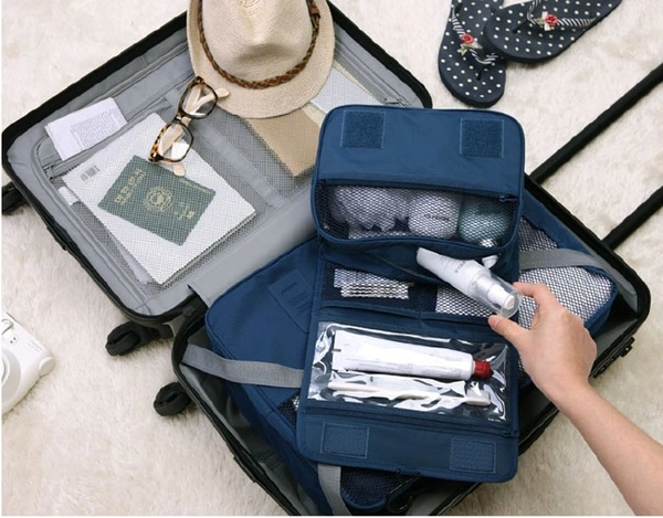  HANGER COSMETIC BAG BLUE PRINTED