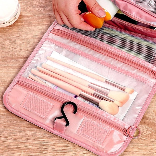 HANGER COSMETIC BAG PINK PRINTED