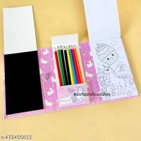 COLOURING SCRATCH BOOK WITH COLOUR PENCIL