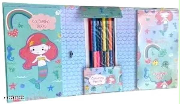 COLOURING SCRATCH BOOK WITH COLOUR PENCIL