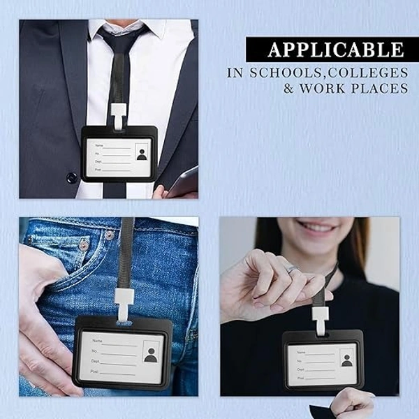 SLIDING ID CARD HOLDER BLACK (SET OF 5)C-981H