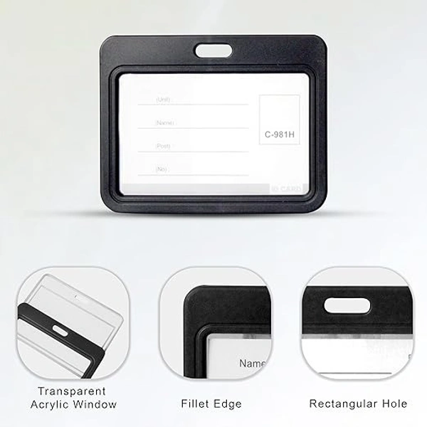 SLIDING ID CARD HOLDER BLACK (SET OF 5)C-981H
