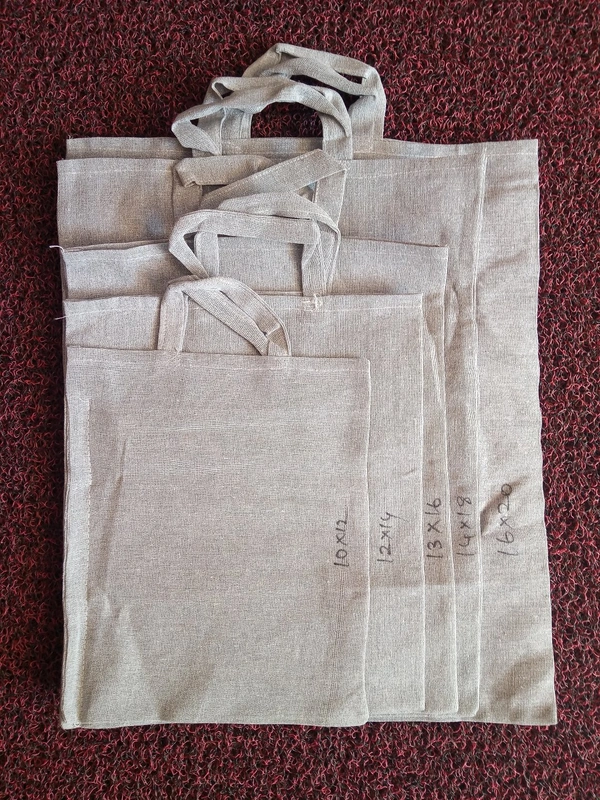 Cotton Cloth Carry Bags - Grey, 16*20"