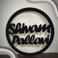 Wall Hanging Customized Name  LED Rounds - 8*8Size