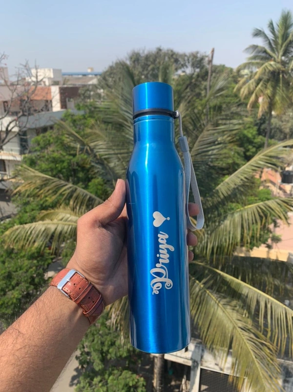 Name Printing Water Bottle - blue