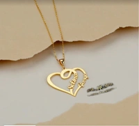 Couples Heart Name Necklace (With customized Name) - 