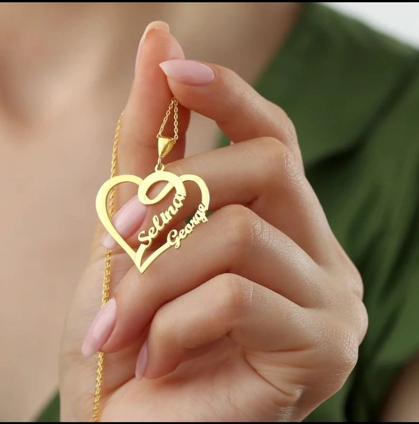 Couples Heart Name Necklace (With customized Name)