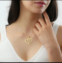 Couples Heart Name Necklace (With customized Name)