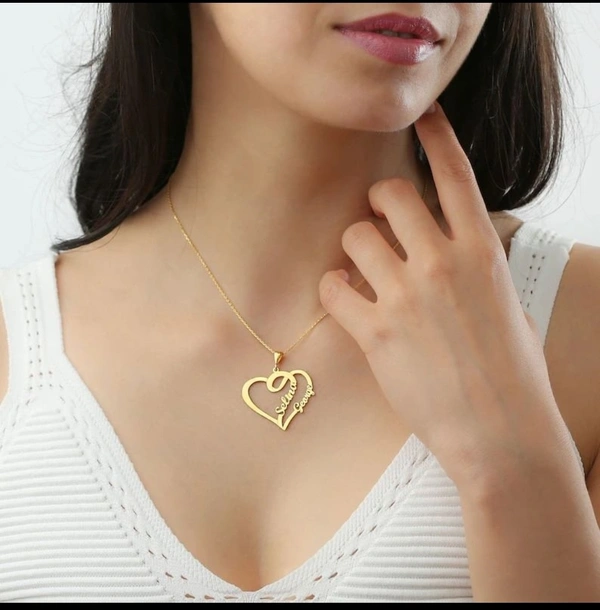 Couples Heart Name Necklace (With customized Name)