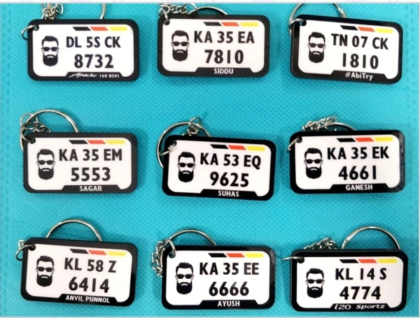 Mini Wooden Bike Number Plate (Customized)  - front And Back Side words are Customizable  description