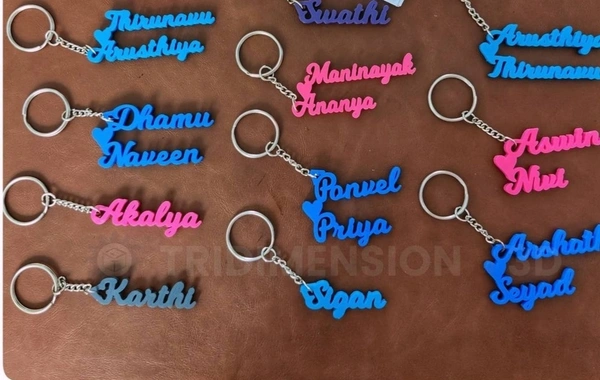 3D Name Keychain (Customizable) - Double Name
