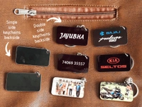 Mini Wooden Number Plate Keychain (M6)