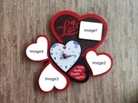 Wooden Wall Clock - Love (4 Photos)