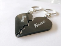 Engraved Keychain - Split Heart