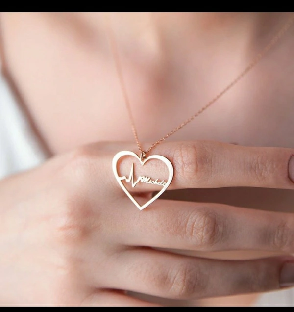 18k Gold Name Art Necklace (Customizable) - (Name Is Customizable)