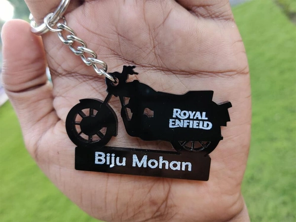 Bike Shape Number Plate Keychain - VS16 - 