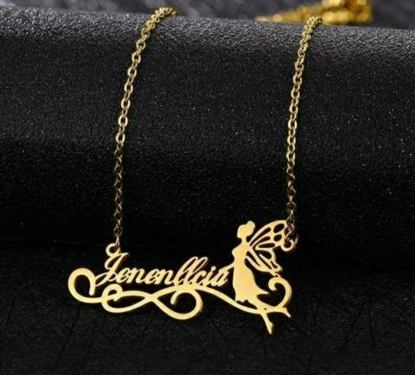 18k Gold Name Art Necklace (Customizable) - (Name Is Customizable)