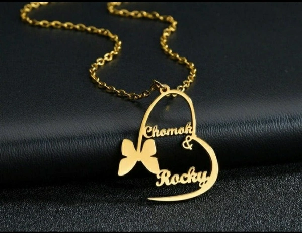 18k Gold Name Art Necklace (Customizable) - (Name Is Customizable)