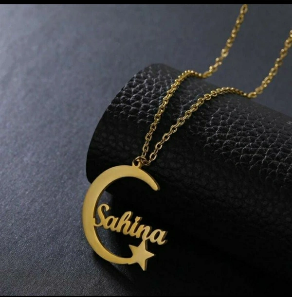 18k Gold Name Art Necklace (Customizable) - Size Adjustable