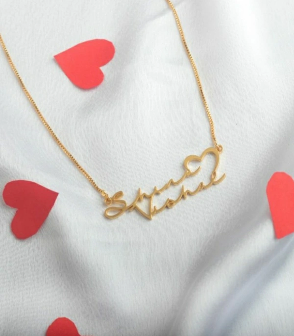 18k Gold Name Art Necklace (Customizable) - (Name Is Customizable)