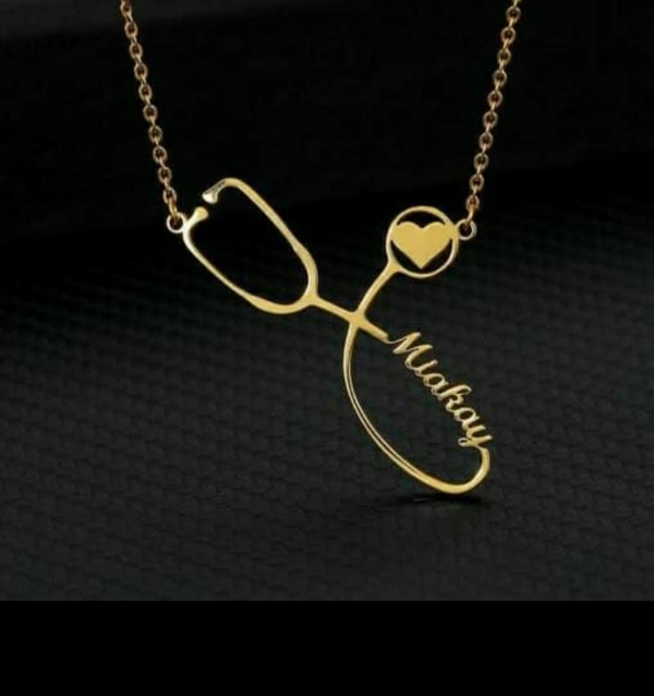 18k Gold Name Art Necklace (Customizable) - (Name Is Customizable)