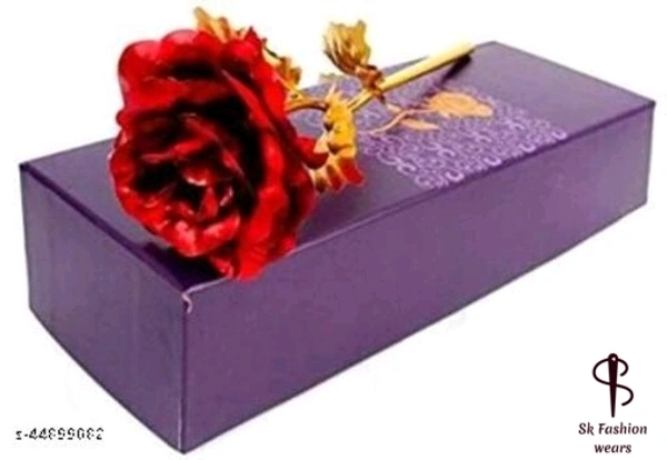 Valentine flower golden with red flower gift 