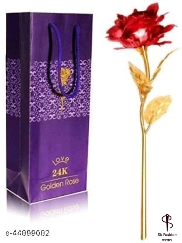 Valentine flower golden with red flower gift 
