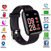 HUG PUPPY ID166 Plus Bluetooth Samrtwatch - Black, Null