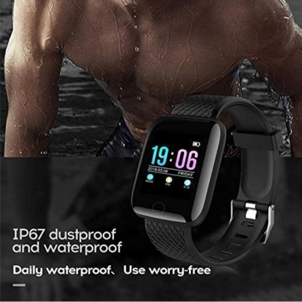 HUG PUPPY ID166 Plus Bluetooth Samrtwatch - Black, Null