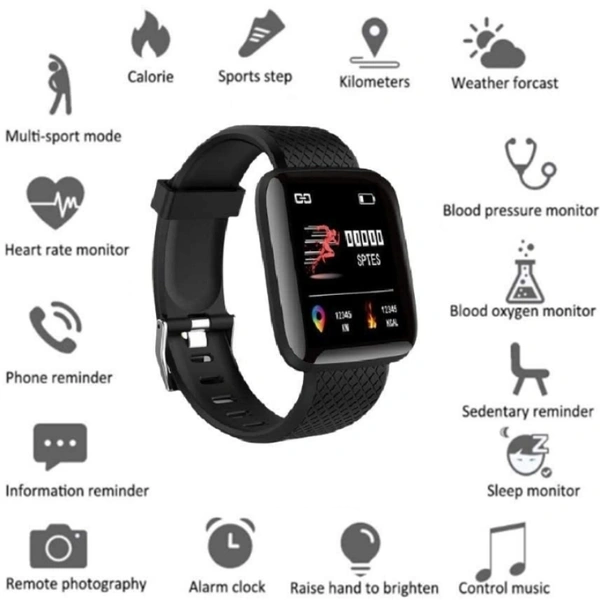 [New Edition 2021] D-116 Plus Smart Watch  -  black,dark blue,  purple, red, null