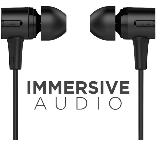 boAt Bassheads 102 in Ear Wired Earphones with Mic(Charcoal Black) - black, null