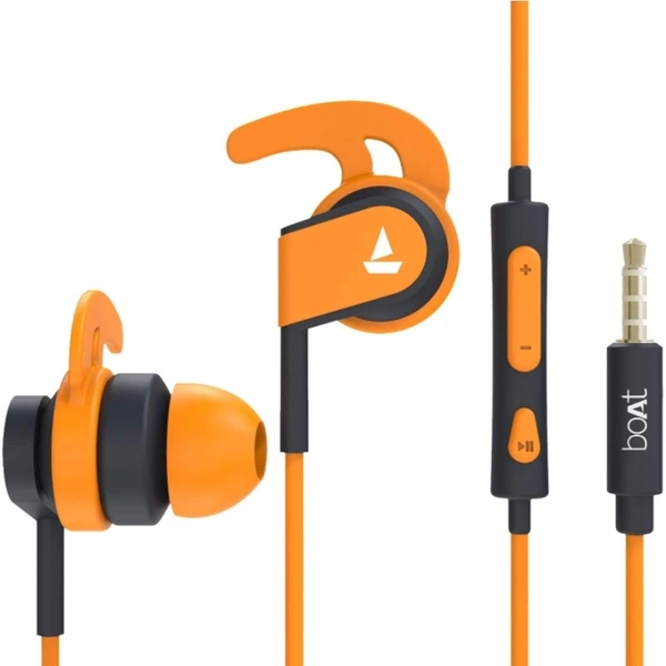 boAt Bassheads 242 in Ear Wired Earphones with Mic(Orange) - orange, null
