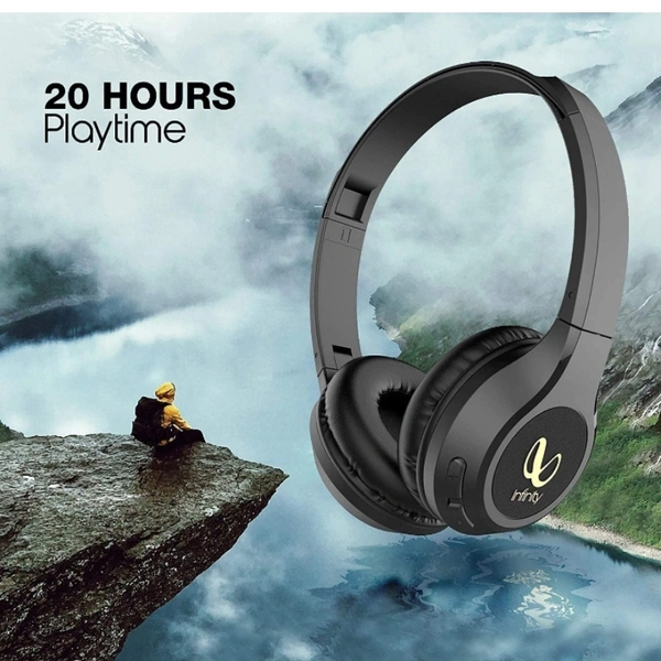 Infinity Glide 500 by Harman (JBL, HK, Infinity), 20 Hrs Playtime with Quick Charge, Wireless On Ear Headphone with Mic, Deep Bass, Dual Equalizer, Bluetooth 5.0 with Voice Assistant Support (Black - black 