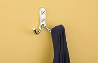 MAK HARDWARE  J HOOK Stainless Steel Unbreakable J Type Two Hook Bathroom Hooks Cloth Hanger Wall Hook Door Robe Hooks for Hanging Keys, Clothes Per Piece... - SILVER