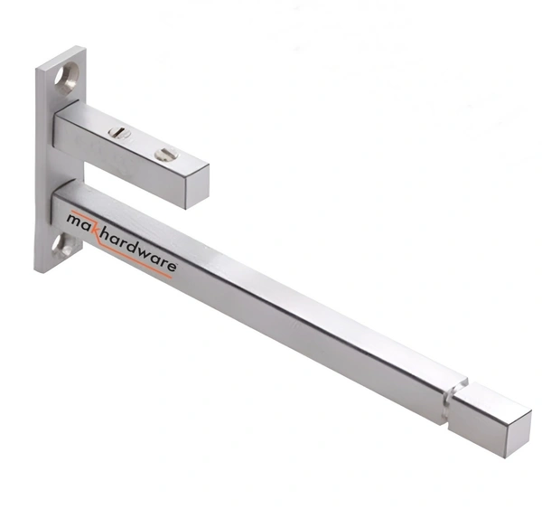 MAK HARDWARE Steel F Type Rectangle Glass Shelf Bracket 8 Inches - 8 inch. Glass Size 12mm