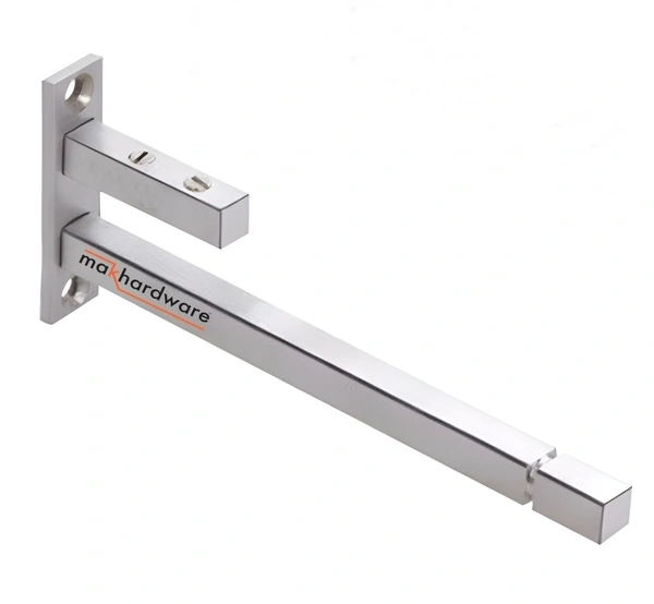 MAK HARDWARE Stainless Steel Glass Shelf Bracket F Type Square 6 Inches::8 mm 10.16cm X 5.08cm Shelf Bracket  (Stainless Steel) - 6 inch. Glass Size 6mm