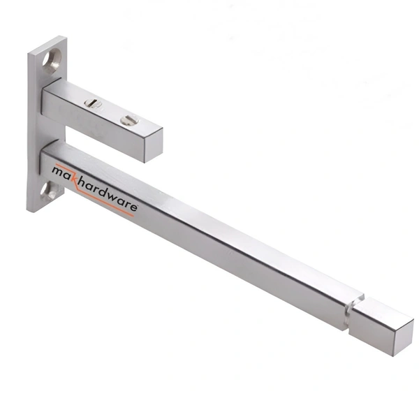 MAK HARDWARE Steel F Type Rectangle Glass Shelf Bracket 8 Inches - 8inch. GLASS SIZE 8mm