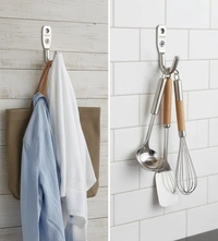 MAK HARDWARE Stainless Steel Unbreakable J Type Hook Bathroom Hooks Cloth Hanger Wall Hook Door Robe Hooks for Hanging Keys,Clothes Per Piece...