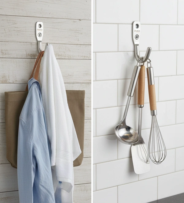MAK HARDWARE Stainless Steel Unbreakable J Type Hook Bathroom Hooks Cloth Hanger Wall Hook Door Robe Hooks for Hanging Keys,Clothes Per Piece...