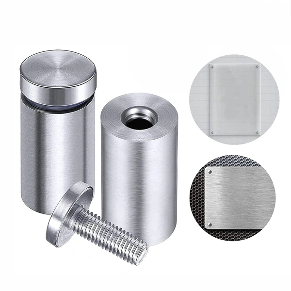 MAK HARDWARE  STAINLESS STEEL (19mm Rod Thickness) SPACERS MOUNT STAND OFF BOLTS SCREWS S.S. STUDS FOR GLASS/ACRYLIC SHEETS DESIGNER SHEETS - 19mm*25mm
