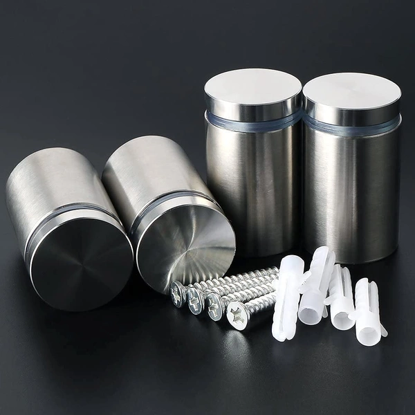 MAK HARDWARE Stainless Steel SPACERS Mount Stand Off Bolts Screws Studs for Glass  - SIZE 1inch.* 1inch.