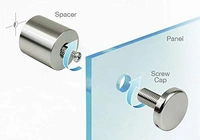 MAK HARDWARE Stainless Steel SPACERS Mount Stand Off Bolts Screws Studs for Glass  - SIZE 1inch.* 1inch.