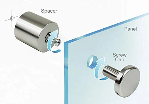 MAK HARDWARE Stainless Steel SPACERS Mount Stand Off Bolts Screws Studs for Glass  - SIZE 1inch.* 1inch.