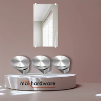 MAK HARDWARE BRASS Glass Half Round Mirror Holder Bracket / Mirror DHABI / Mirror Clips / Mirror Mounting Clips, Mirror Brackets Hardware, Wall Mirror Mounting Brackets, Mirror Glass Clips Clamps Holders Fixed Fitting - 8mm