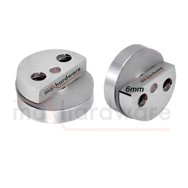 MAK HARDWARE S.S. Glass Half Round Mirror Holder Bracket/ Mirror DHABI - 6mm