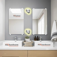 MAK HARDWARE S.S. Glass Half Round Mirror Holder Bracket/ Mirror DHABI - 6mm